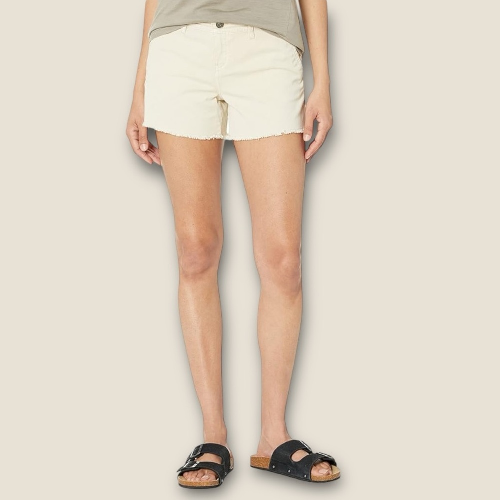 NWT Prana Women's Sancho Jean Shorts Denim Shorts Raw Hem Casual Organic Cotton‎